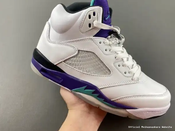 Official Maikesneakers 136027-108 Air (2013) Grape Retro 5 Jordan 0328